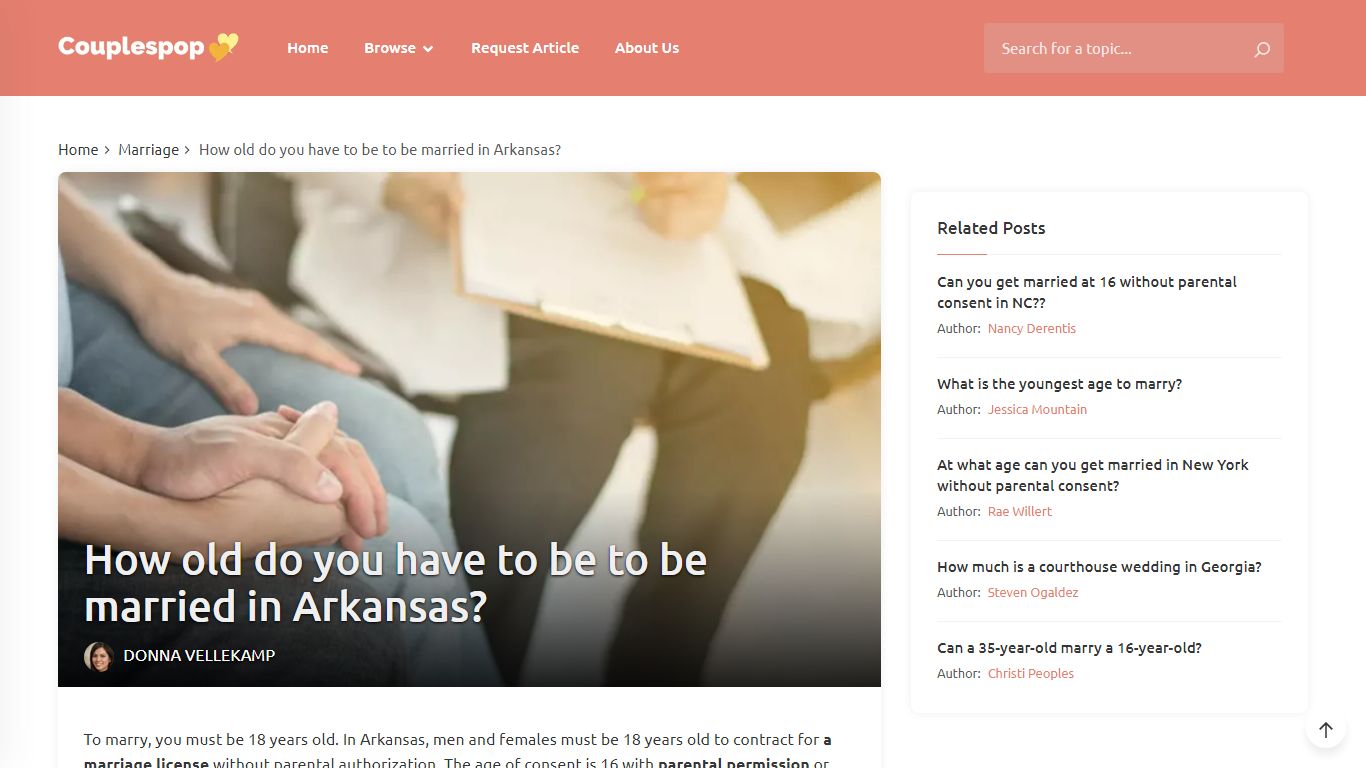 How old do you have to be to be married in Arkansas?